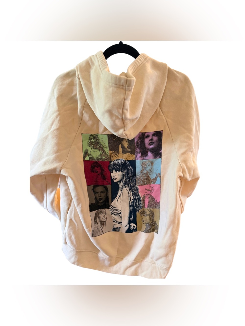 Taylor Swift The Eras Tour Cream Beige Graphic Pullover Hoodie Sweatshirt M